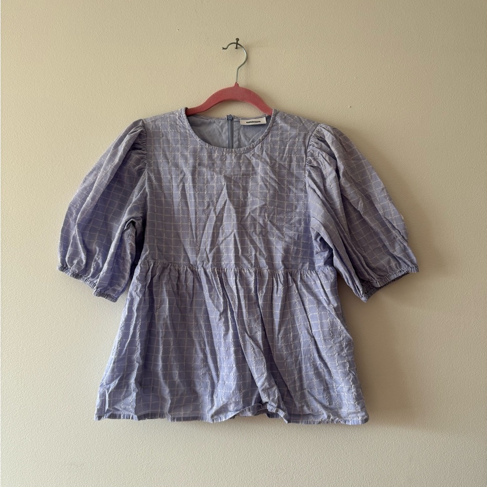 Checked Peplum Top
